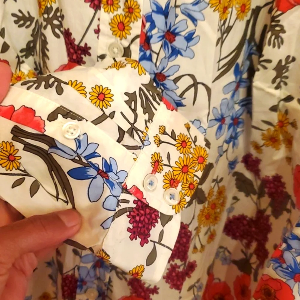 TALBOTS SIZE 2X Floral Print Women's Shirt - Picture 3 of 6